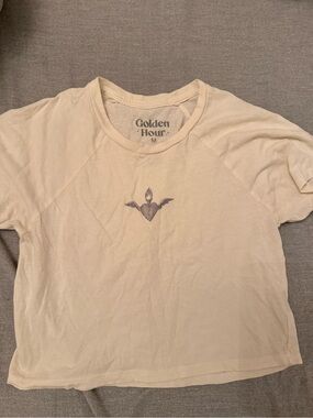 PacSun Cream Short-Sleeve Tee with Chest Graphic